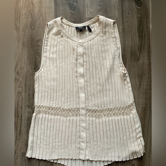 Theory Pleated Sleeveless Top in Recycled Georgette - Picture 2 of 5